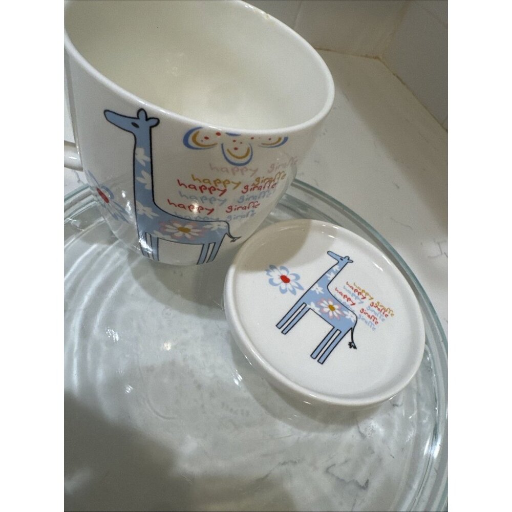 Happy Giraffe Coffee Mug With Lid/ Top Made in China - Picture 9 of 14